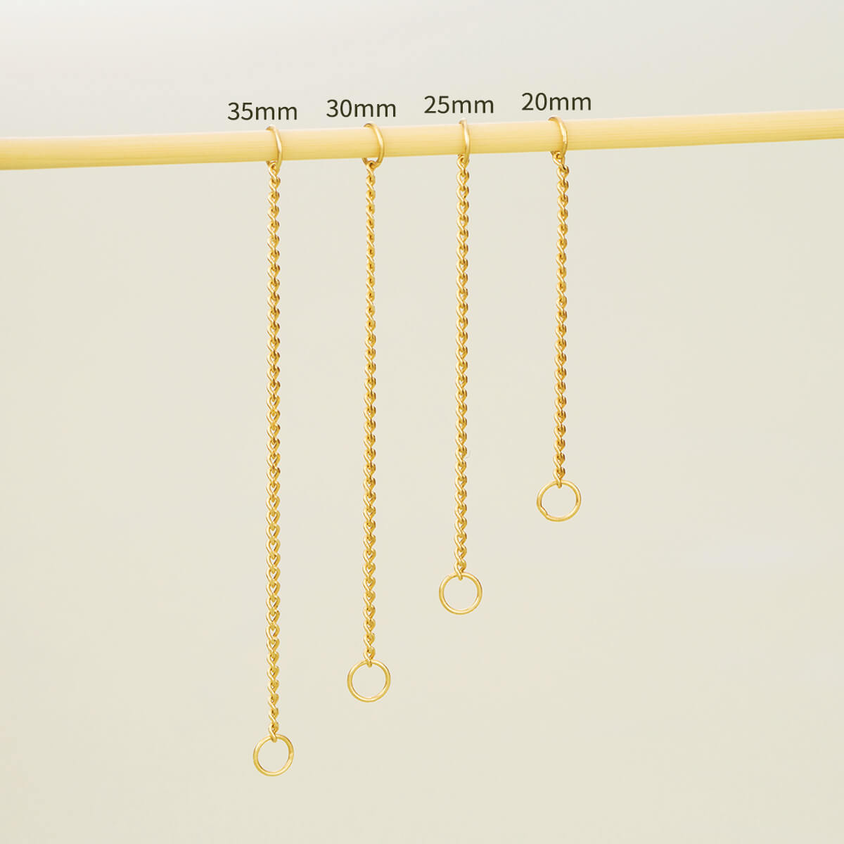 14K Gold Single Chain Cartilage Earring