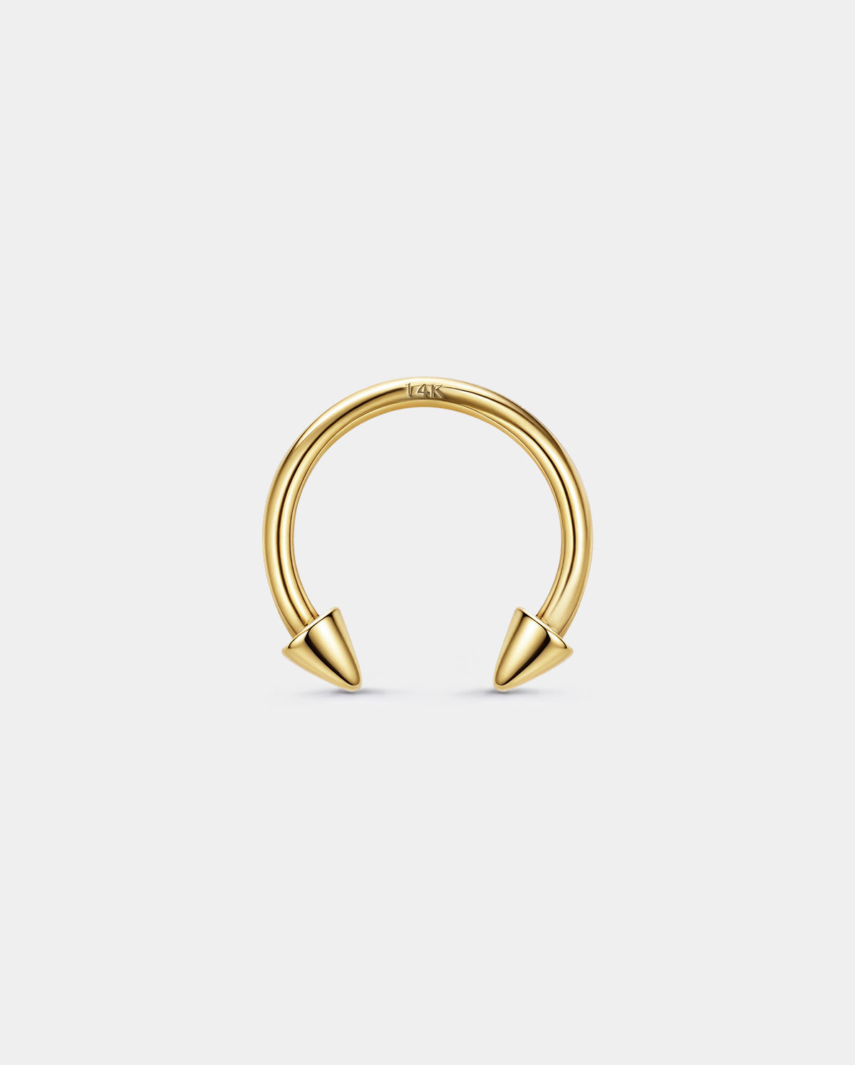14K Solid Gold Spike Horseshoe Septum Ring