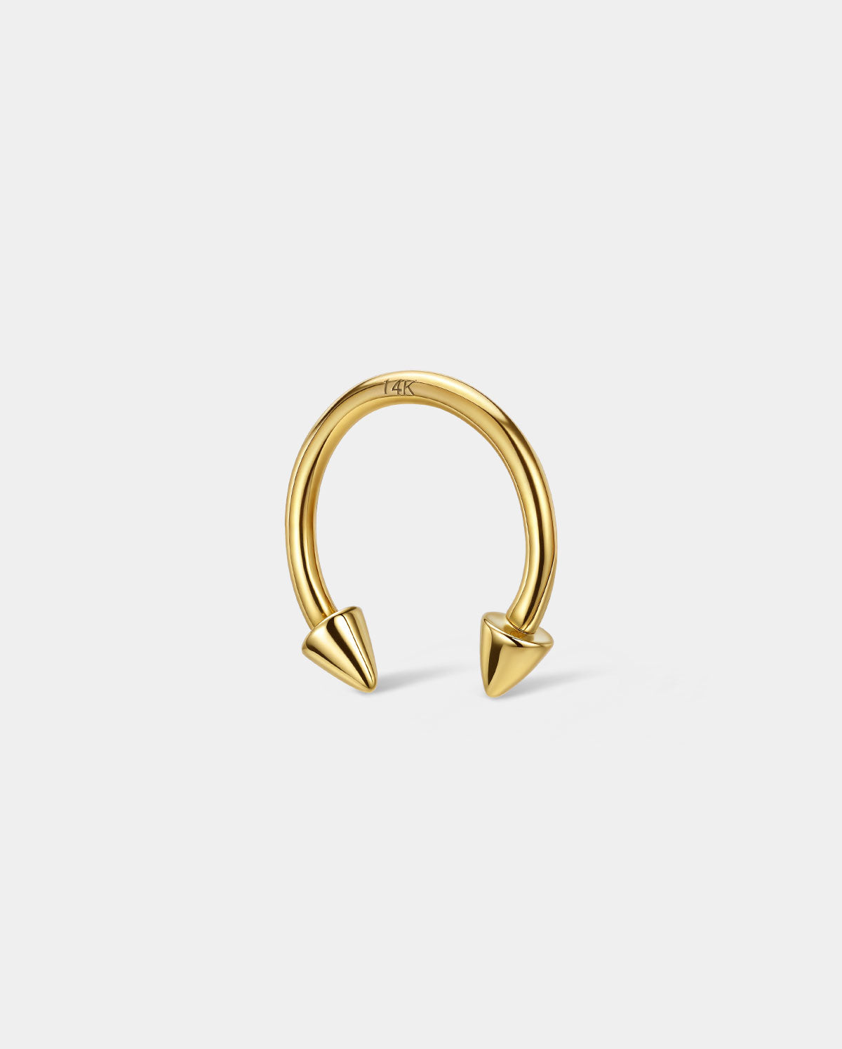 14K Solid Gold Spike Horseshoe Septum Ring