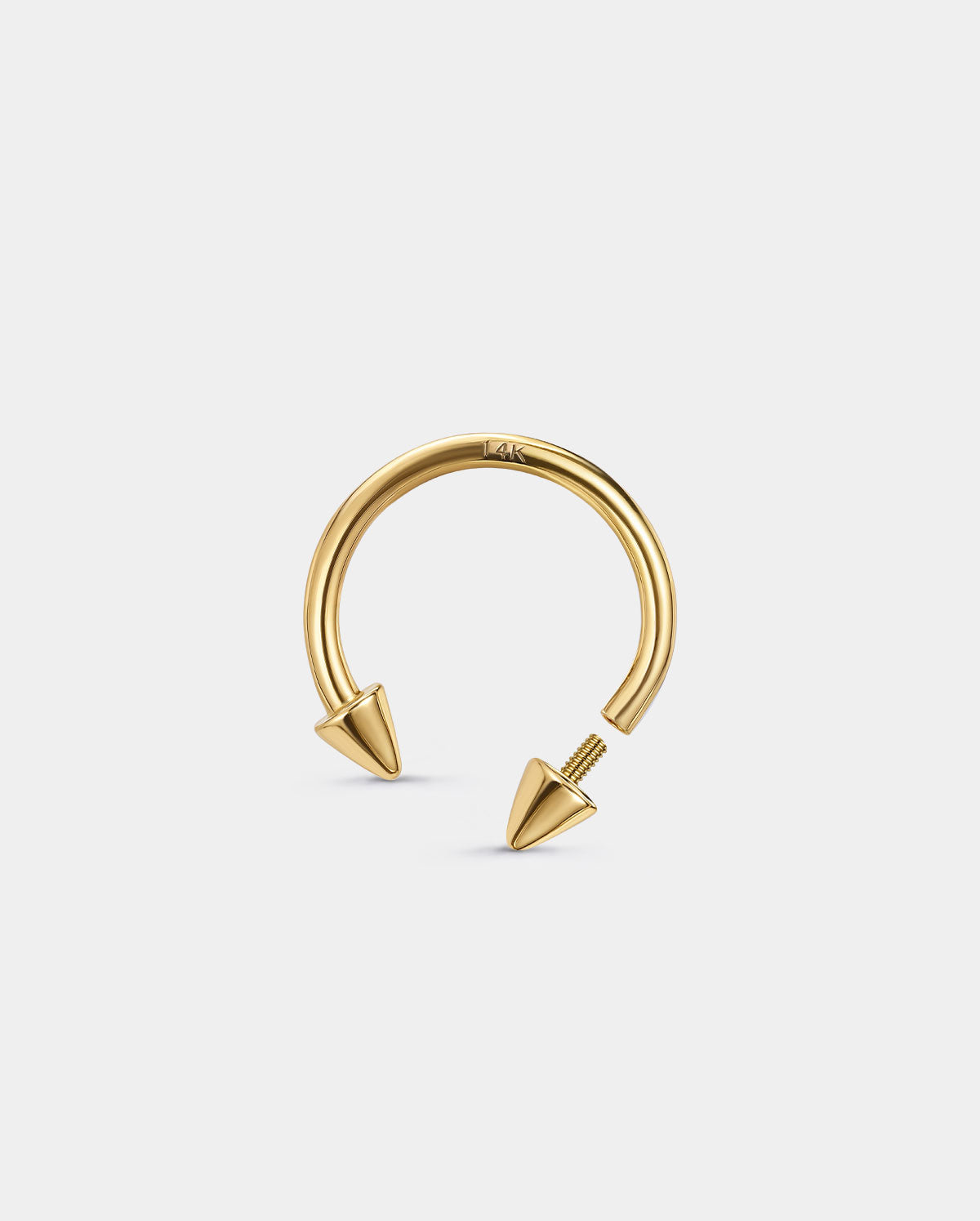 14K Solid Gold Spike Horseshoe Septum Ring