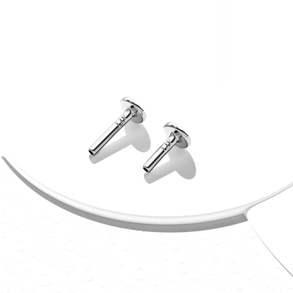 14K White Gold Flat Back Threadless Post