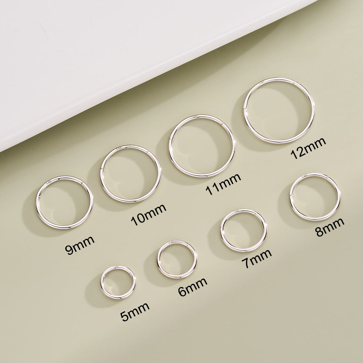 20G 14K White Gold Minimalist Segment Nose Hoop