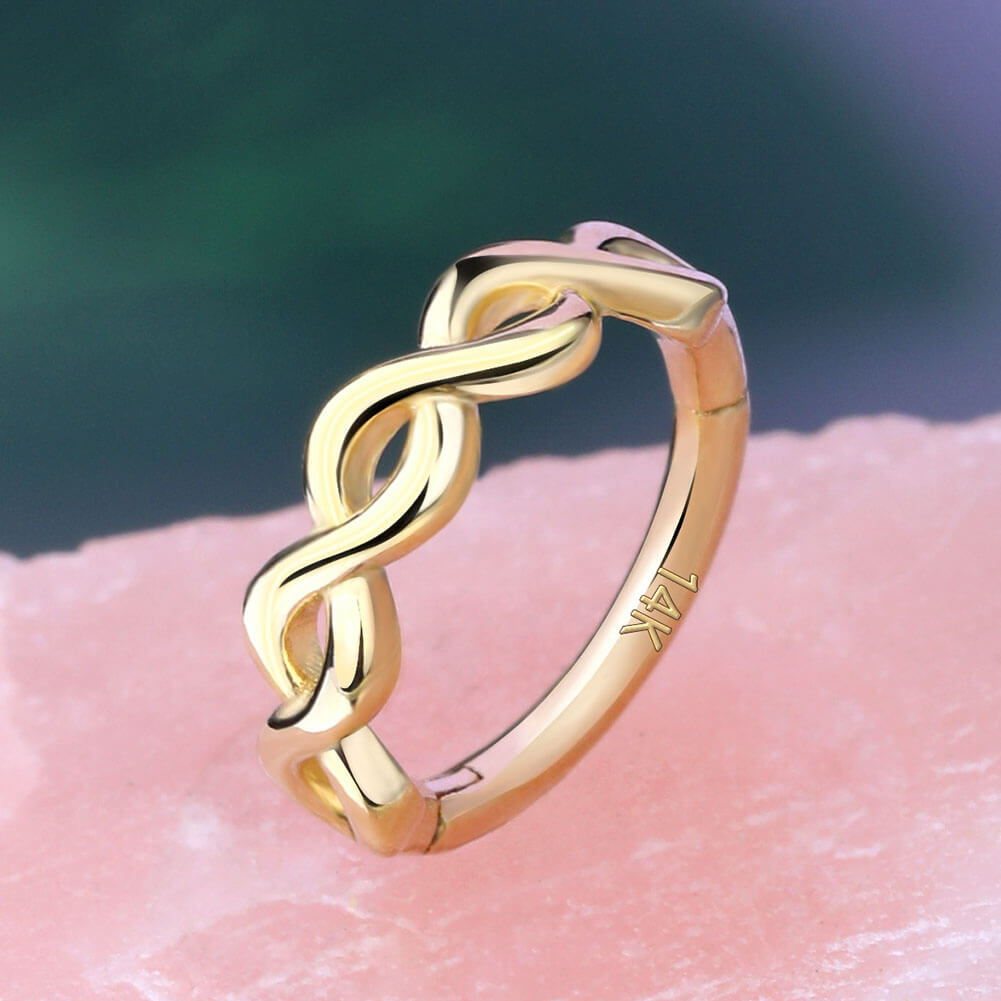 14K Gold Woven Segment Cartilage Earring