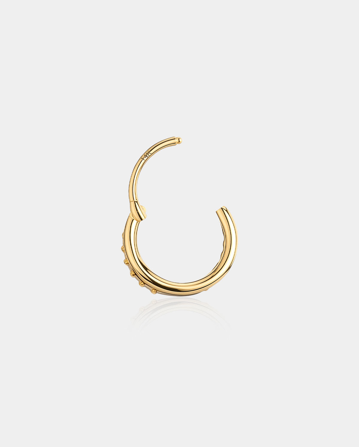 20G 14K Solid Gold Semi-Gem Double Nose Hoop