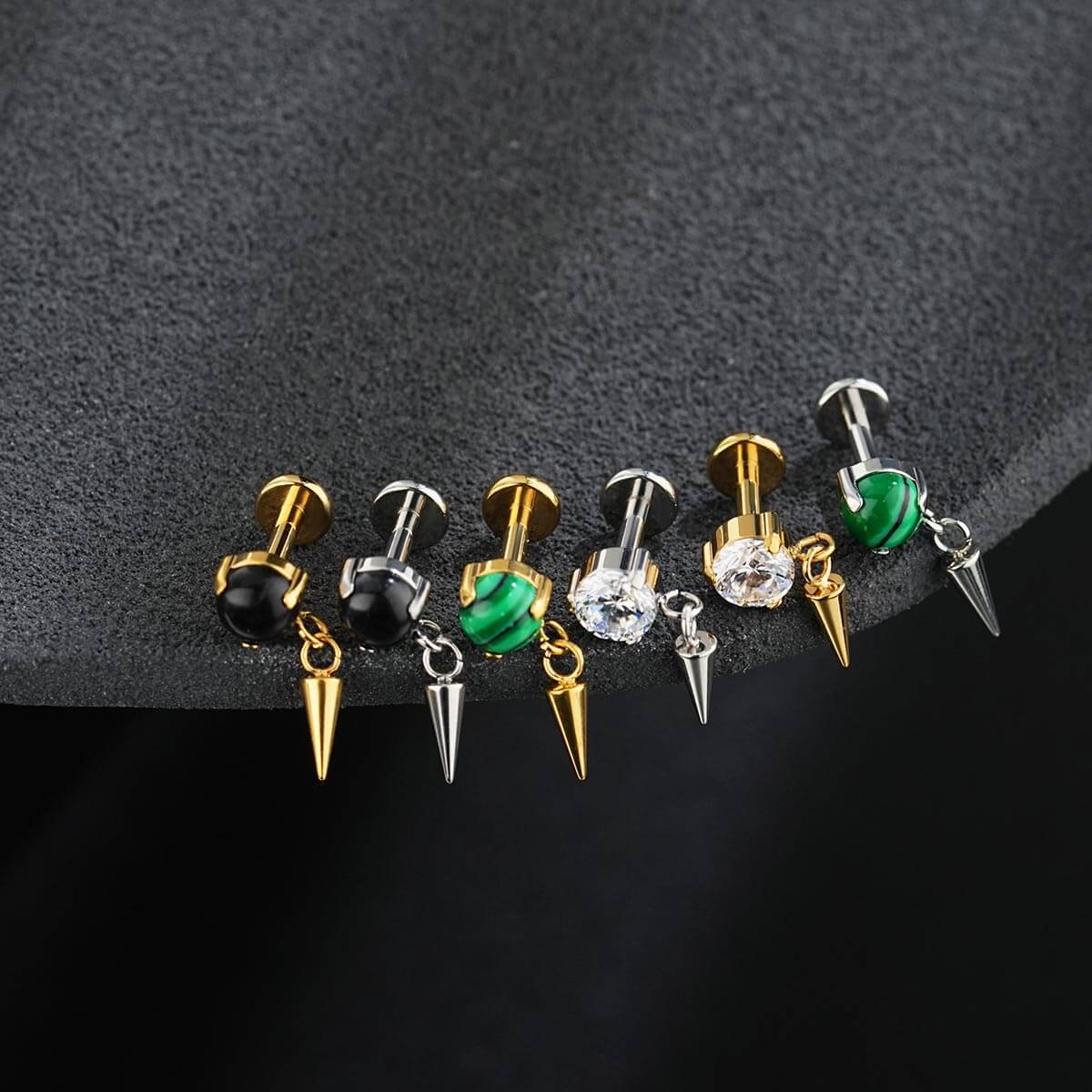 Spike Dangle Internally Threaded Cartilage Stud