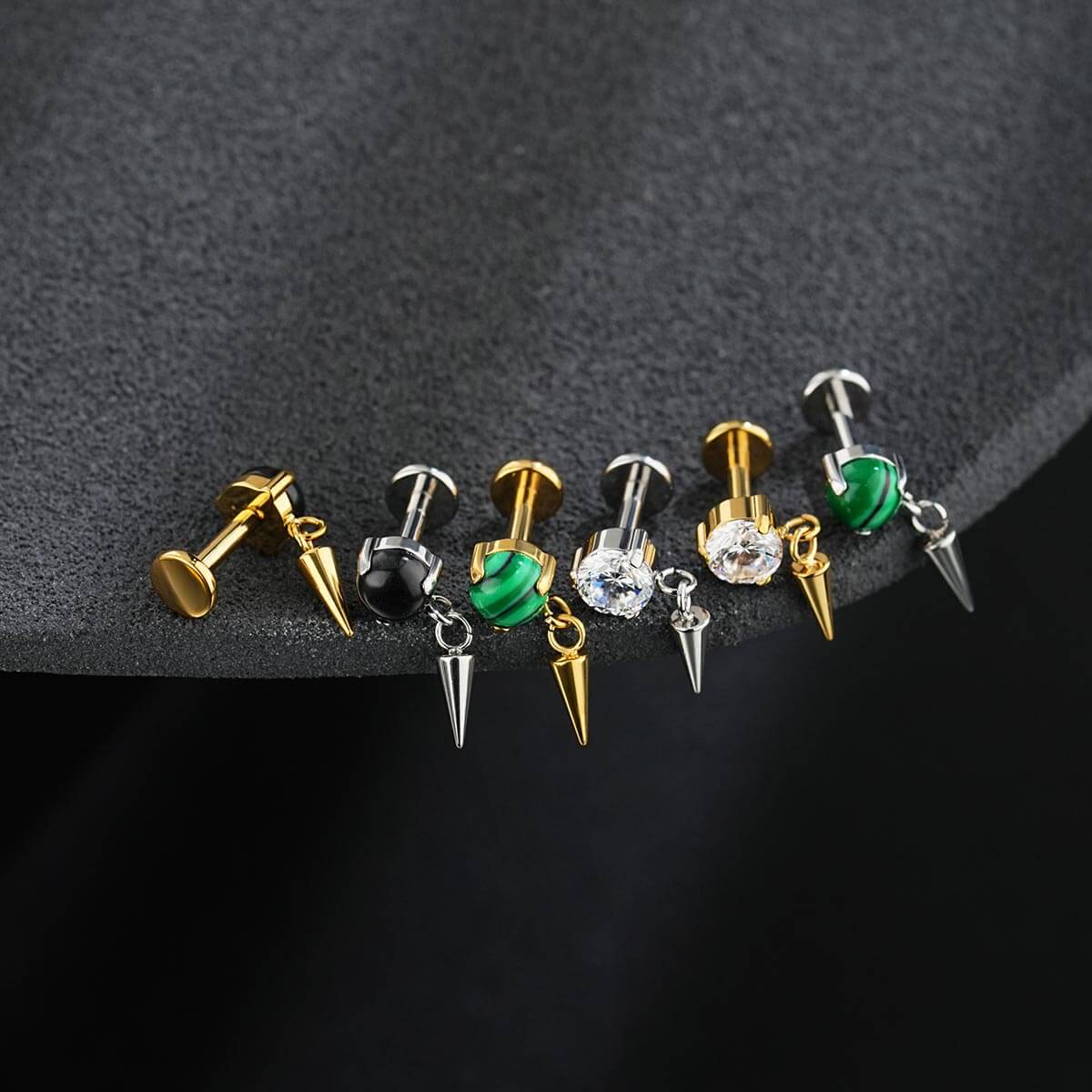 Spike Dangle Internally Threaded Cartilage Stud