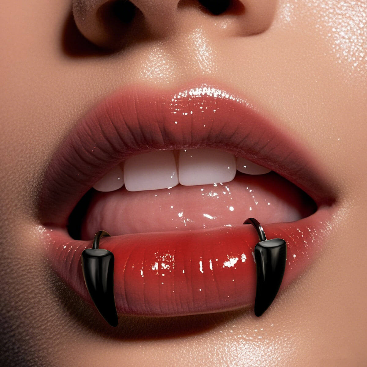 2PCS 316L Stainless Steel Fake Lip Ring