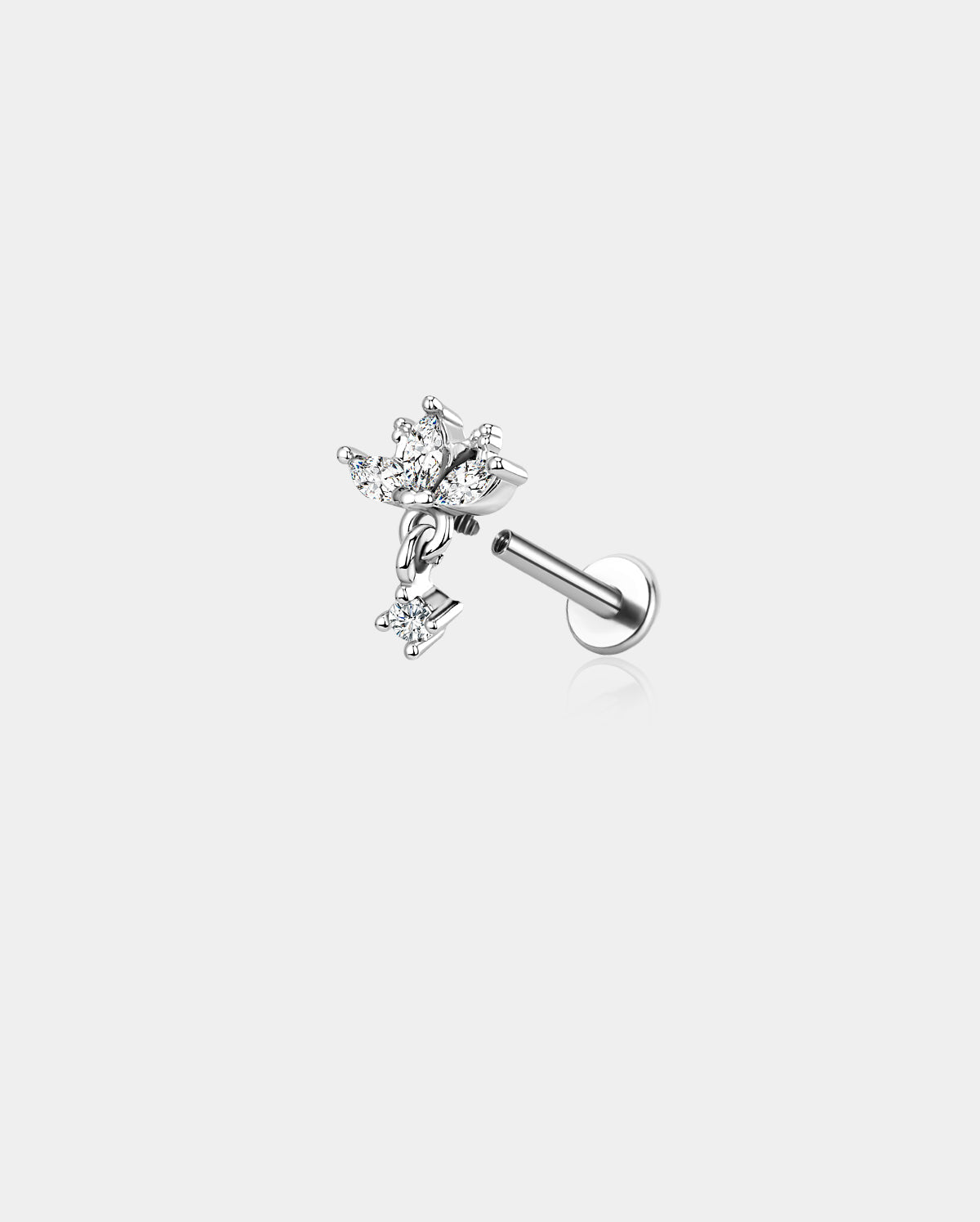 Flower Dangle Internally Threaded Helix Stud