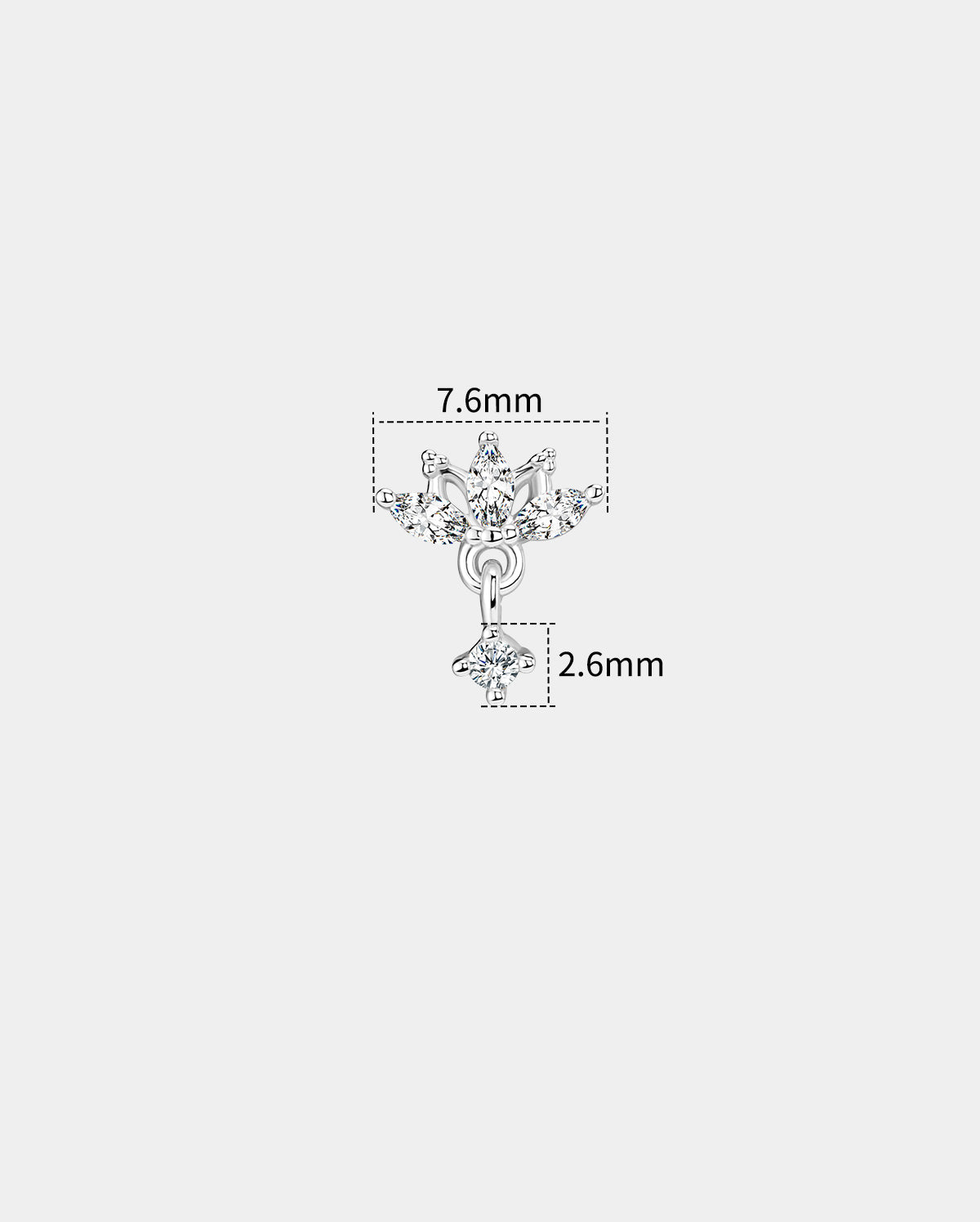 Flower Dangle Internally Threaded Helix Stud