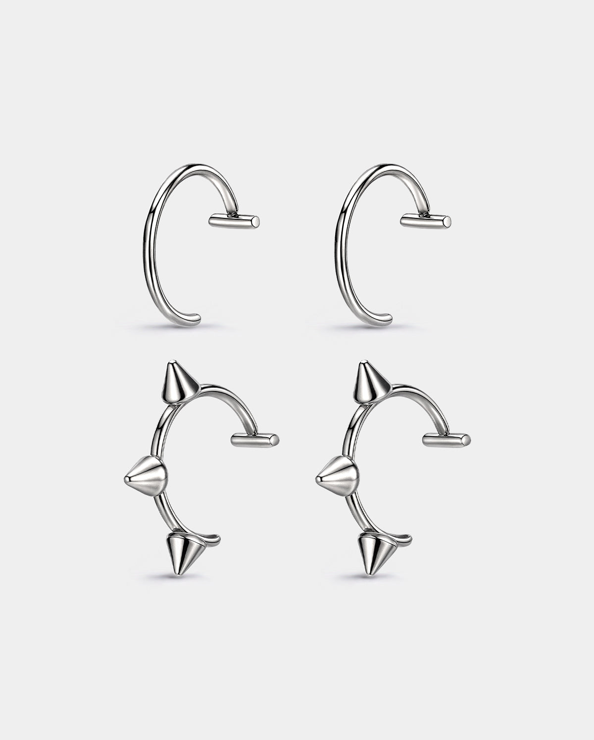 4PCS Fake Lip Rings Set