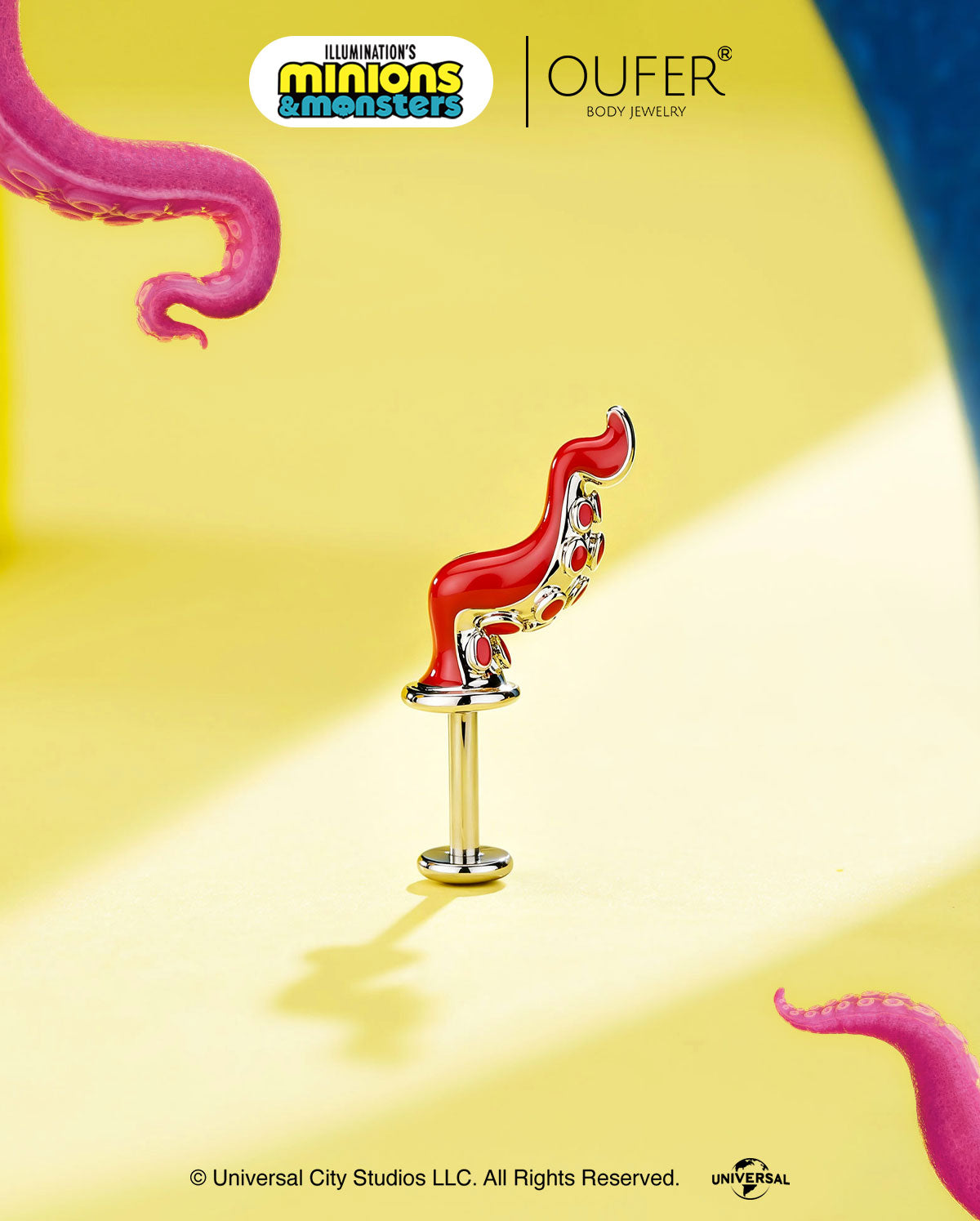 MINIONS × OUFER HOWARD Octopus Tentacle Vertical Helix Stud