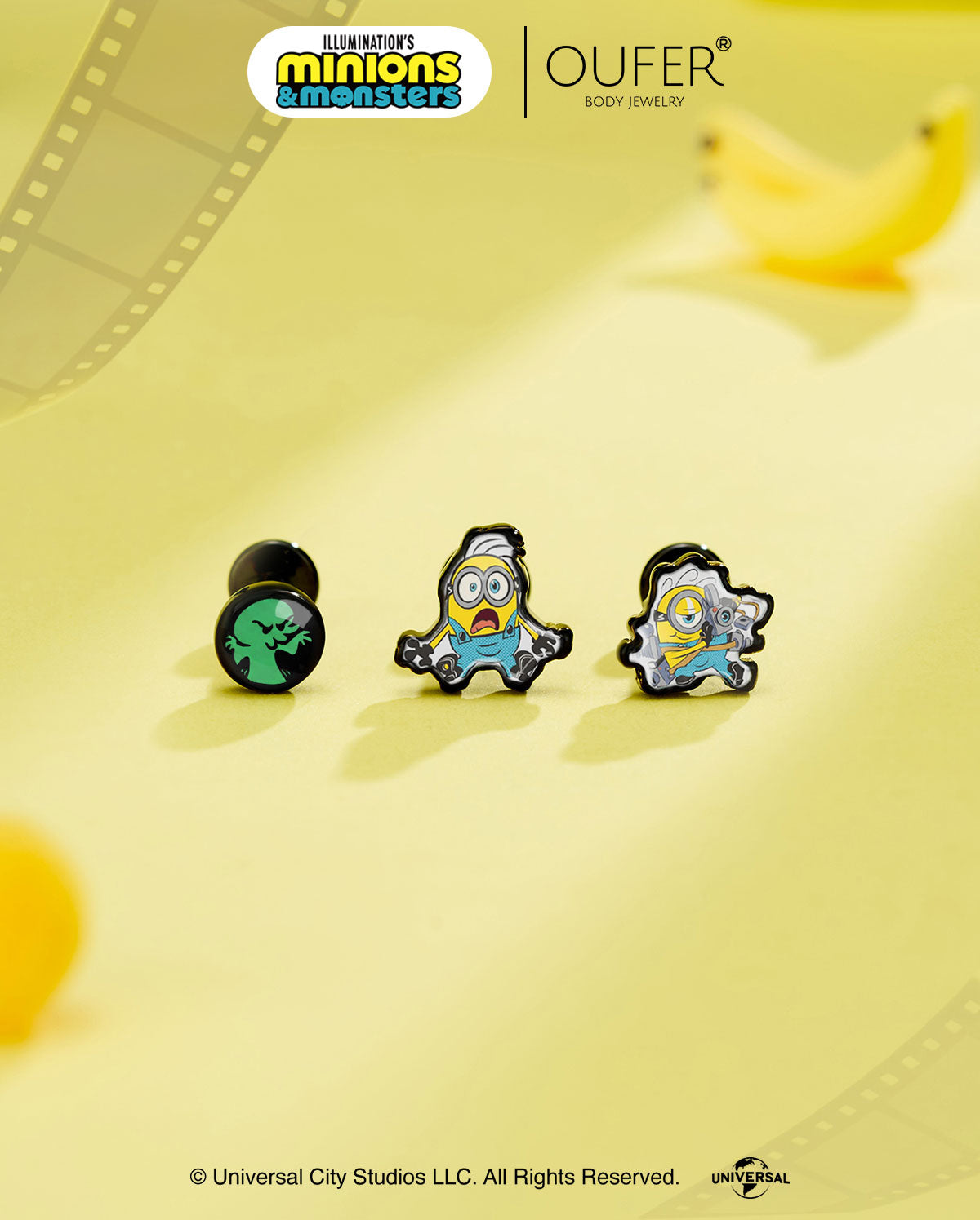 MINIONS × OUFER James & Henry & Goomi Cartilage Stud Set