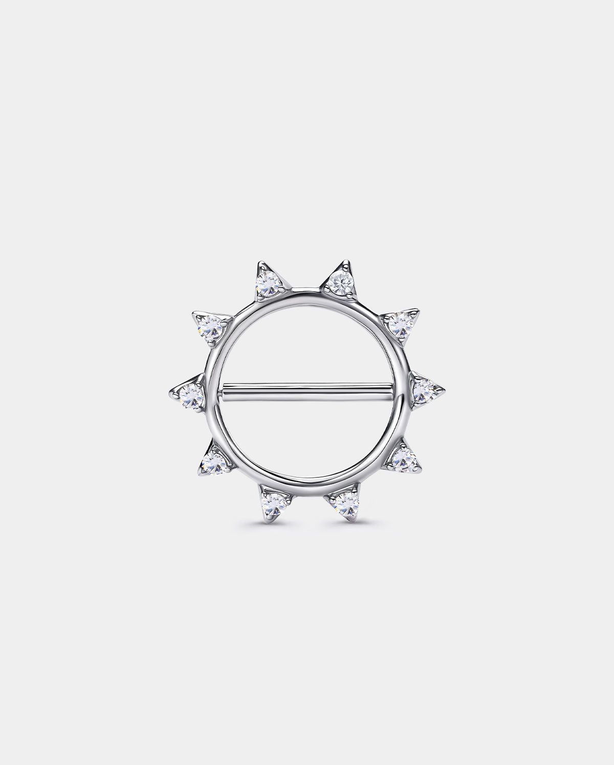 2PCS CZ Spiked Sun Nipple Rings