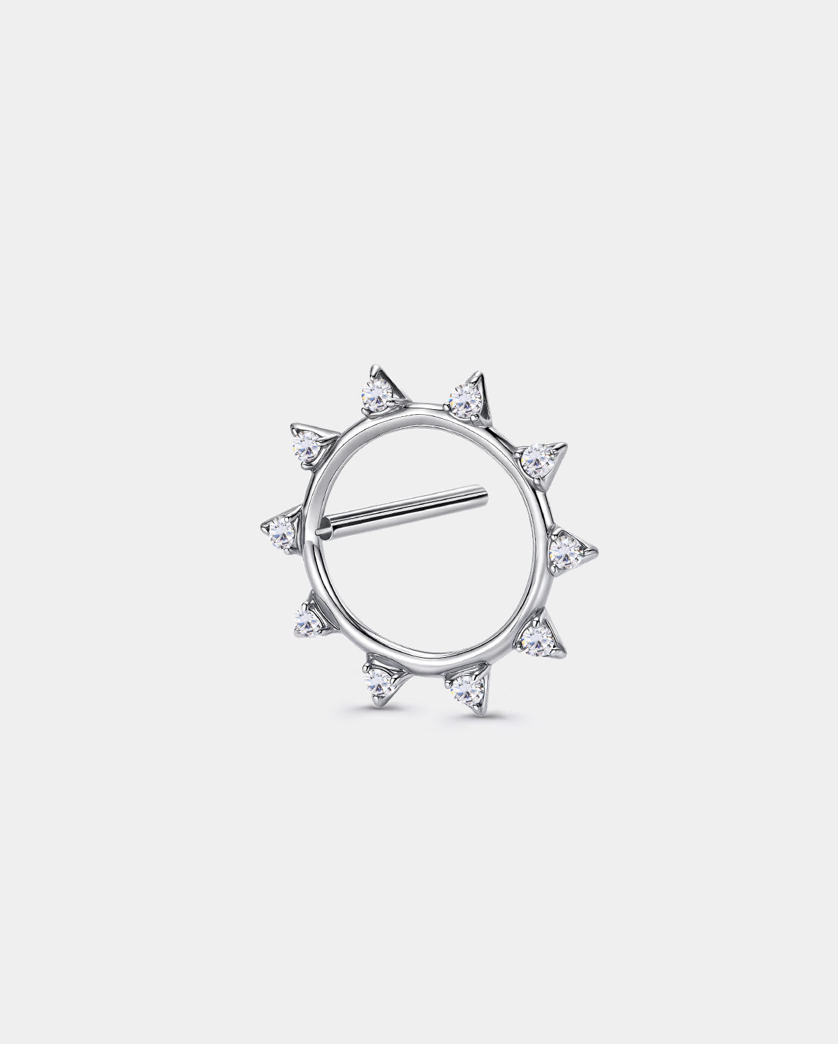 2PCS CZ Spiked Sun Nipple Rings