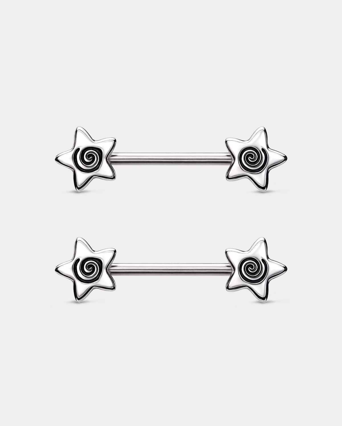 2PCS Spiral Star Nipple Barbells