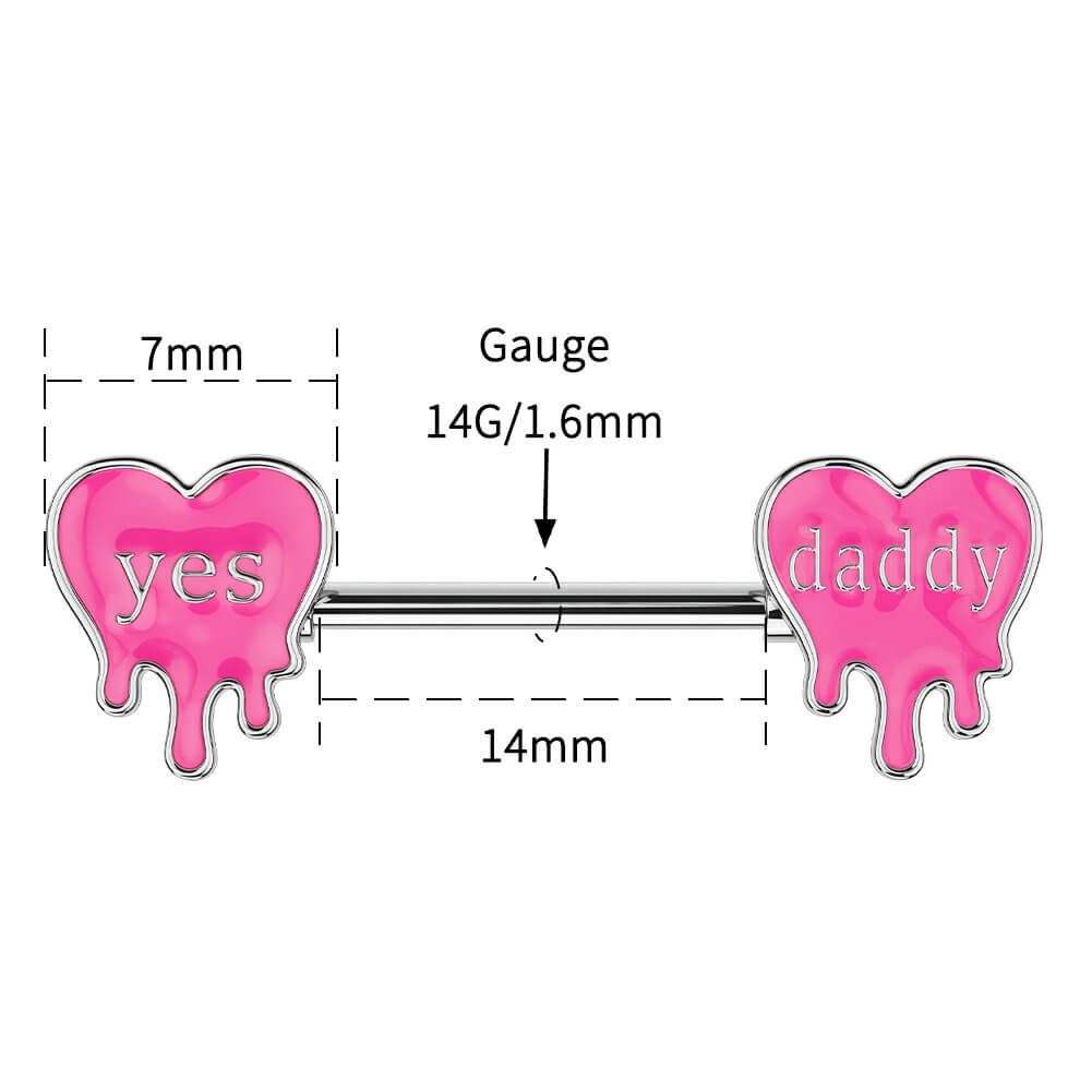 4PCS Flirting Words Nipple Piercing Ring
