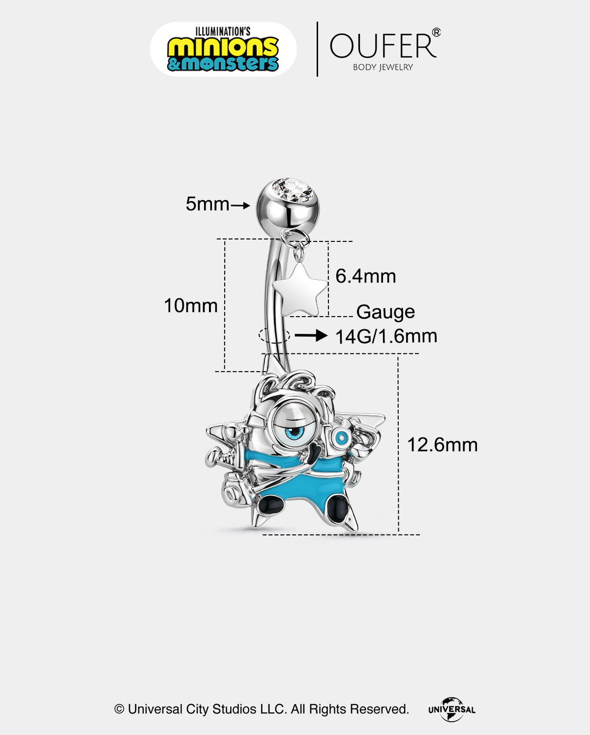 MINIONS × OUFER James & Star Dangle Belly Ring（Ships in 10 Days）