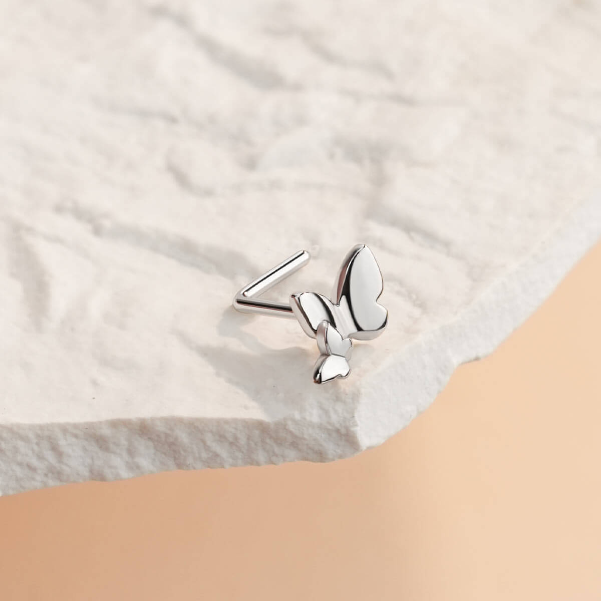 Butterflies L-Shaped Nose Stud