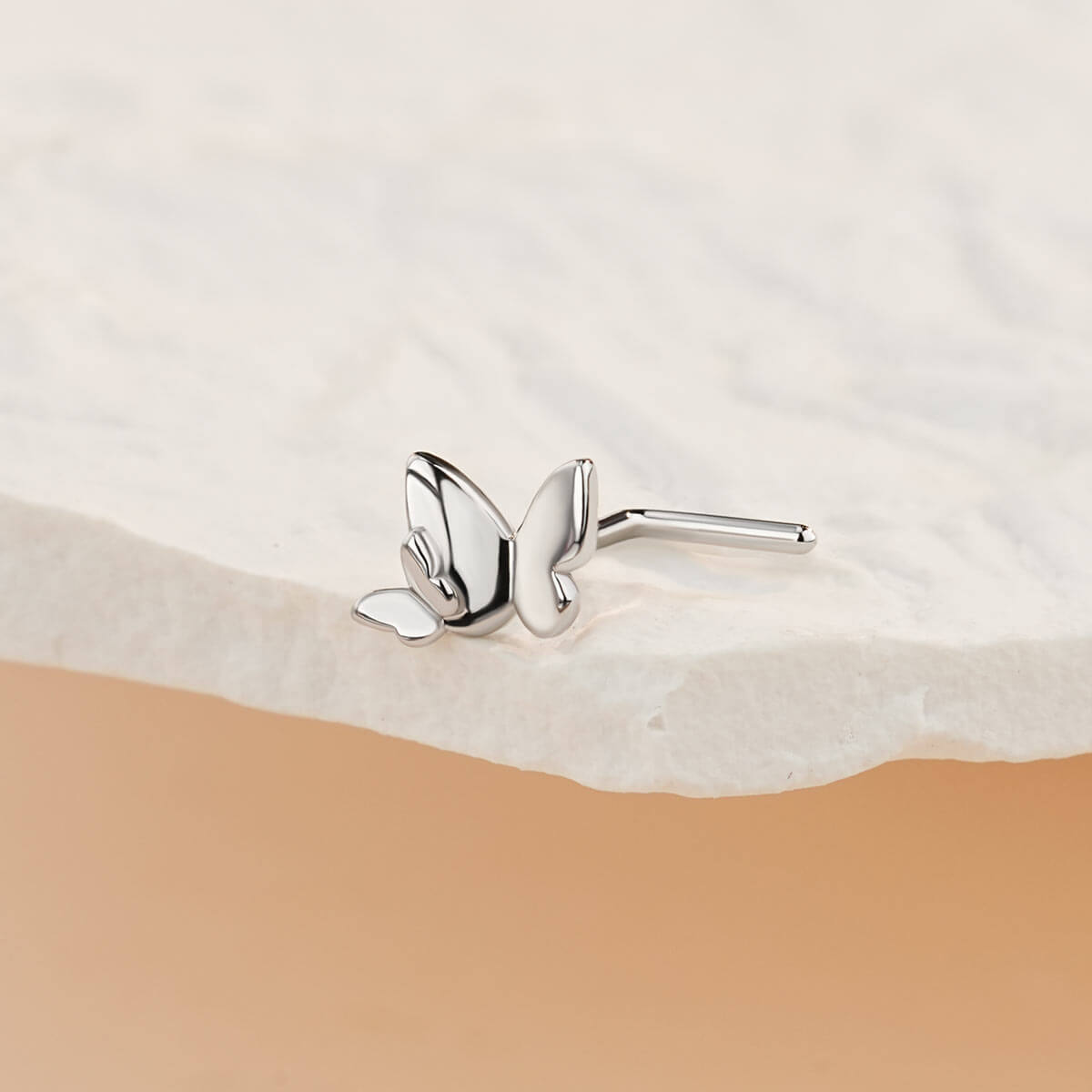 Butterflies L-Shaped Nose Stud
