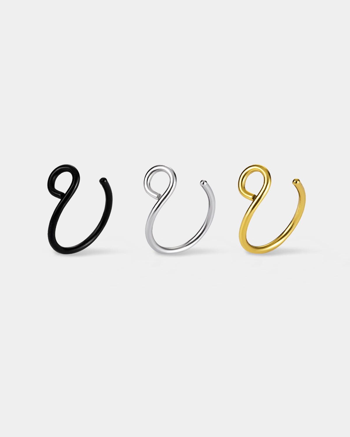 3PCS Fake Nose Rings Set