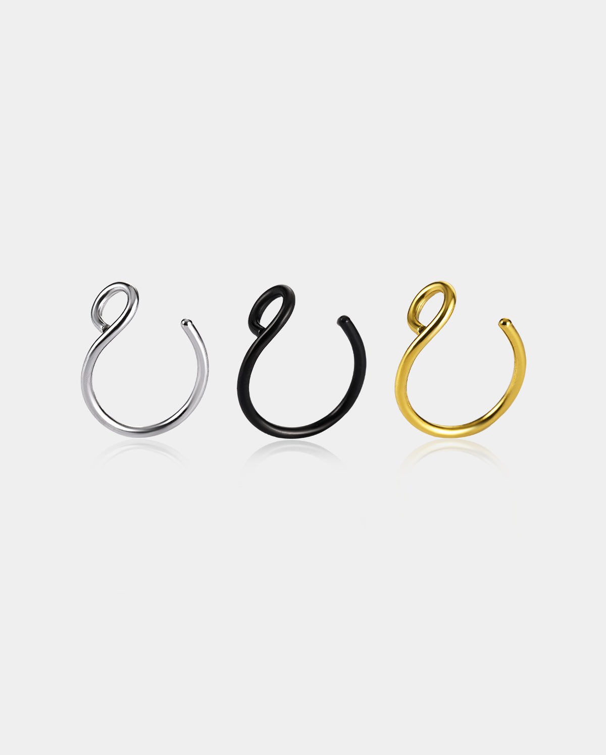 3PCS Fake Nose Rings Set