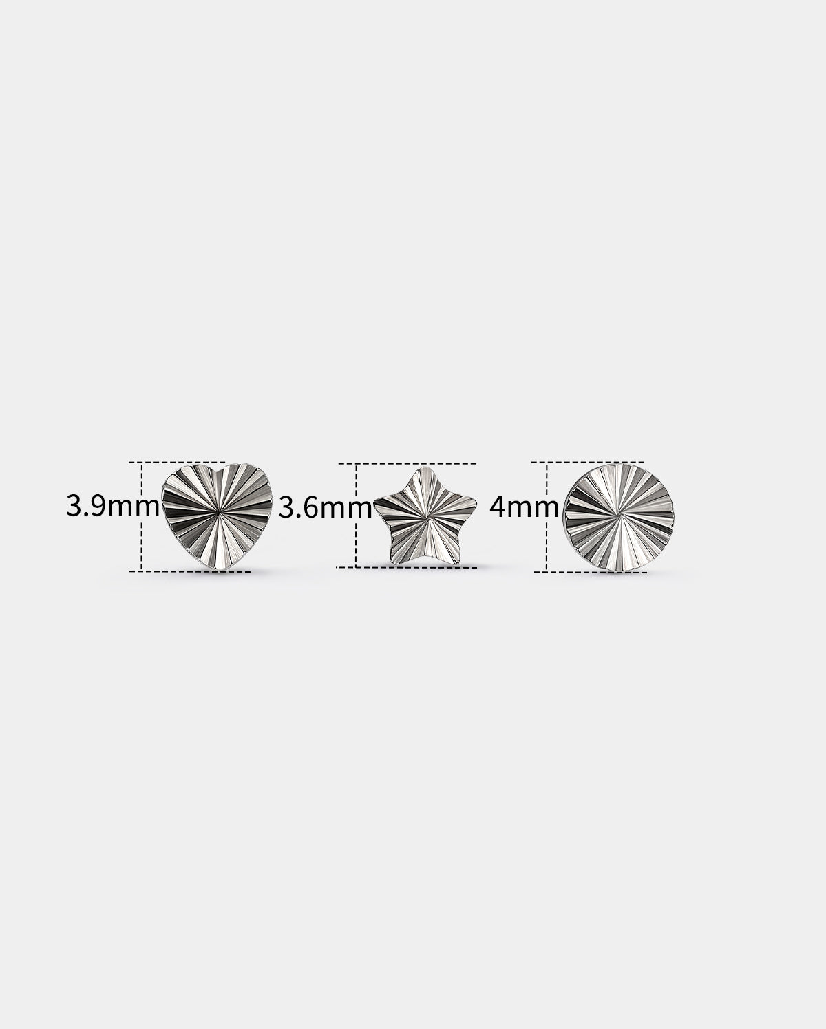 3PCS Cut Surface L-Shaped Nose Stud Set