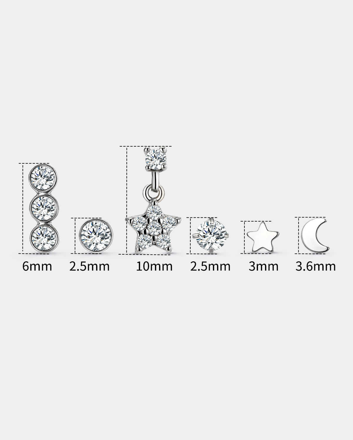 8PCS Mixed Nose Stud & Nose Ring Set