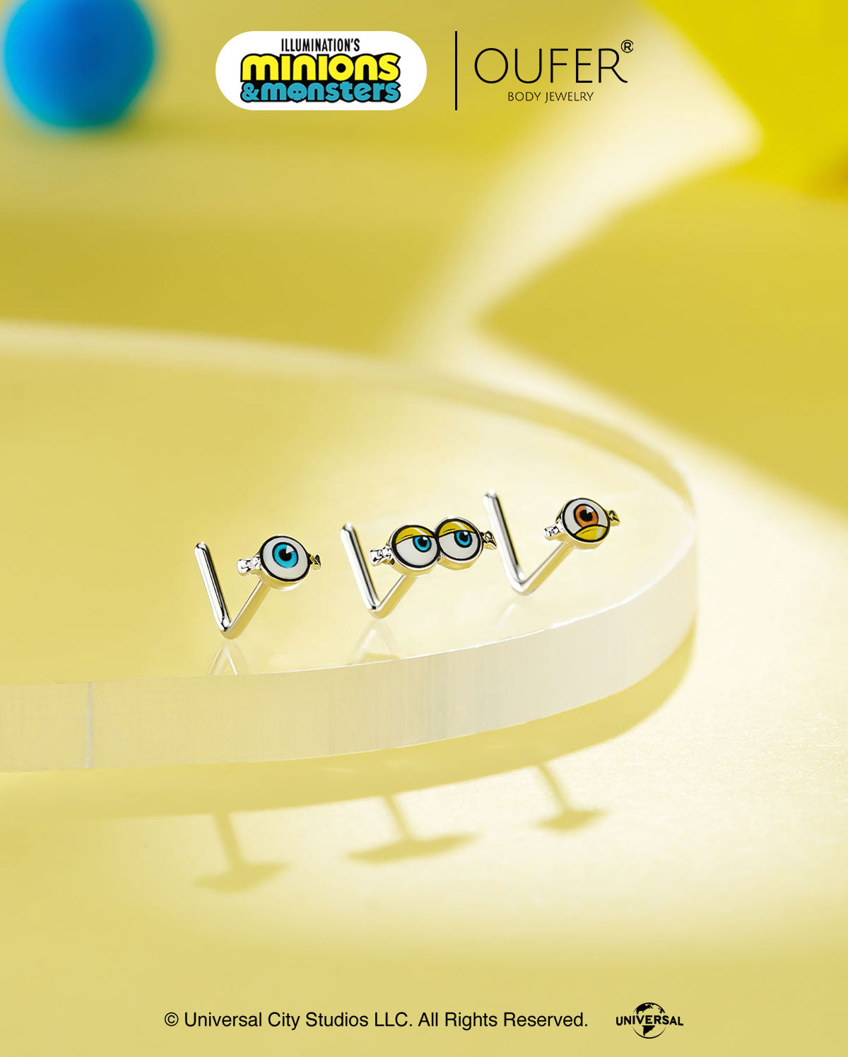 MINIONS × OUFER Eye Series 3PCS Nose Stud Set