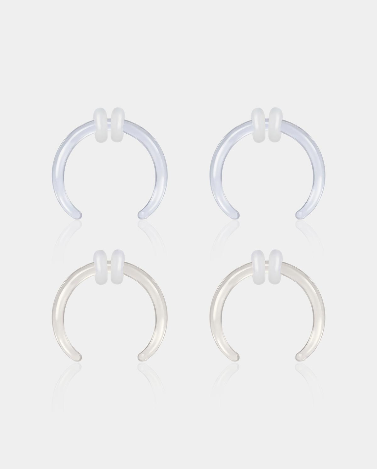 4PCS Glass Crescent Nose Septum Pincher