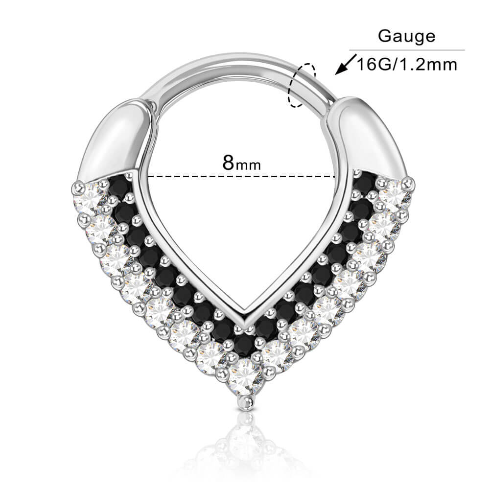 CZ Triangle Septum Ring Daith Jewelry