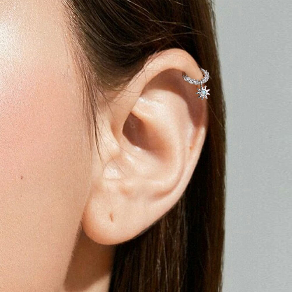 Sun Shape Dangle Hinged Segment Septum Ring