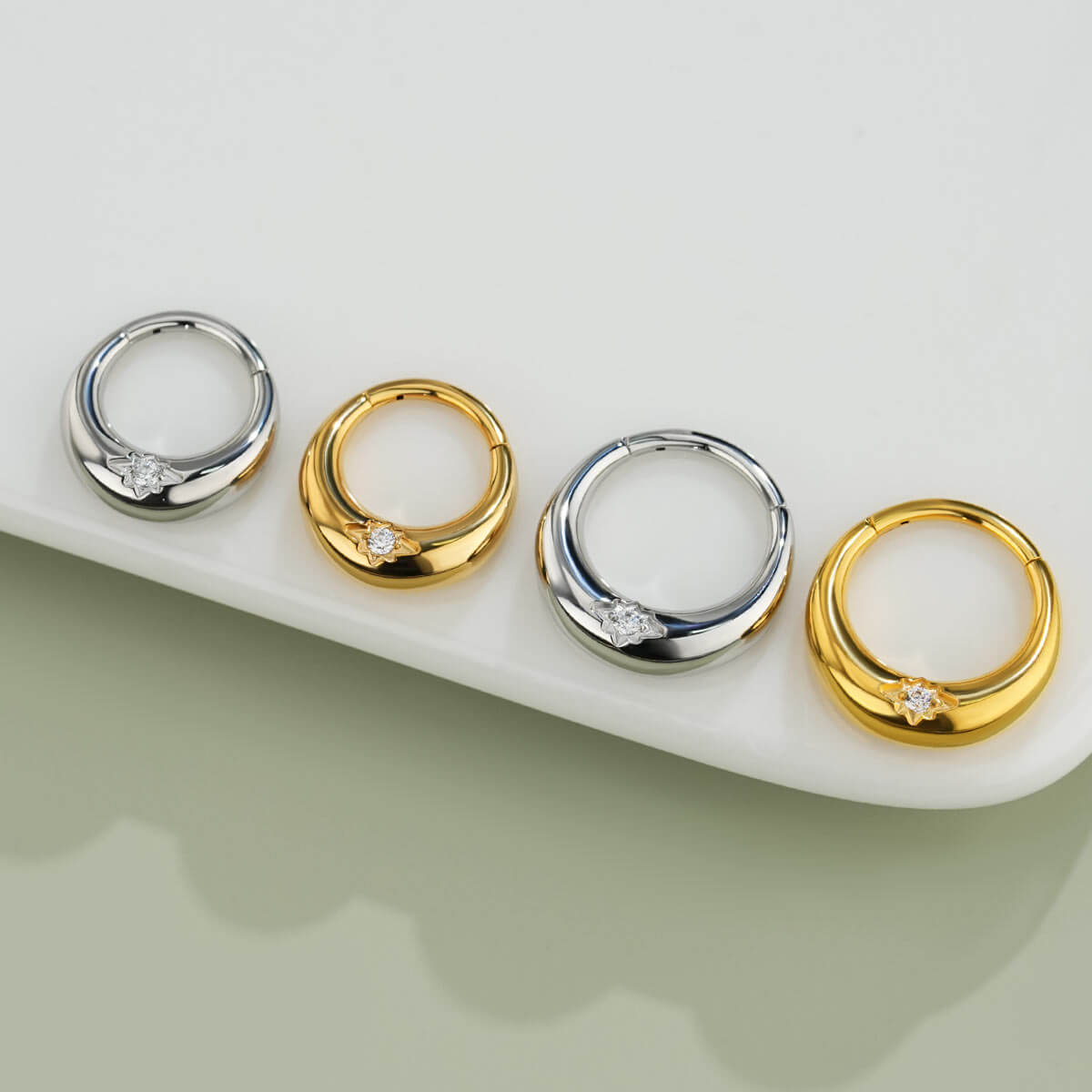 Center CZ Forward Facing Septum Ring