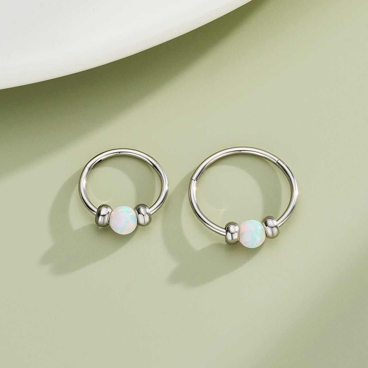 Synthetic Opal Hinged Segment Nose Ring