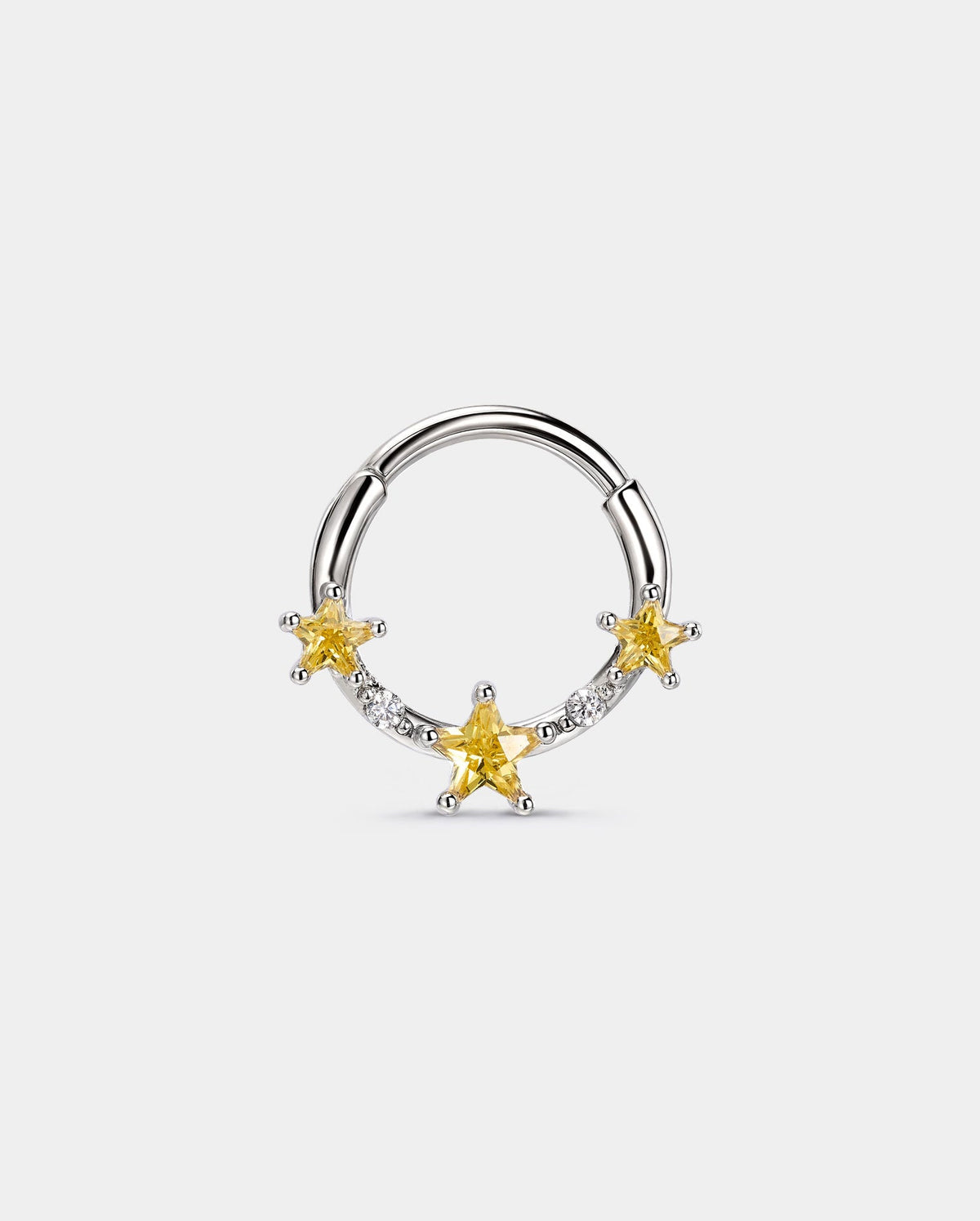 Yellow Star CZ Septum Ring