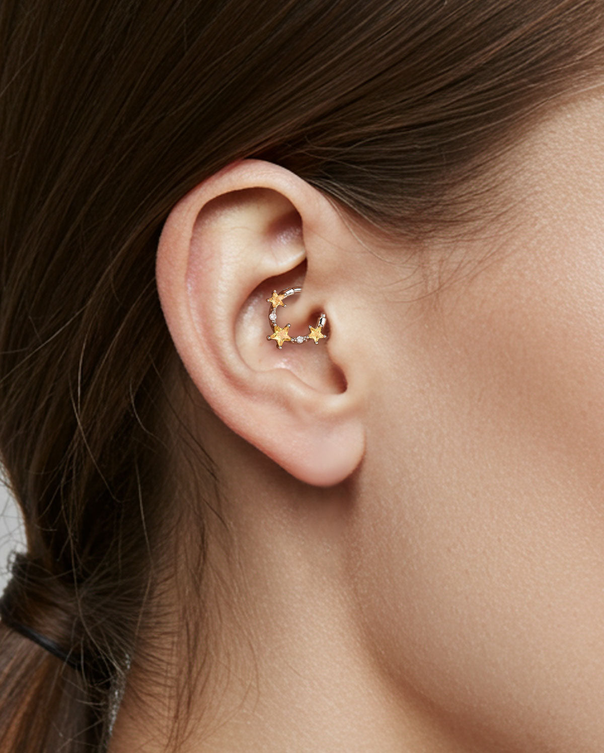 Yellow Star CZ Septum Ring