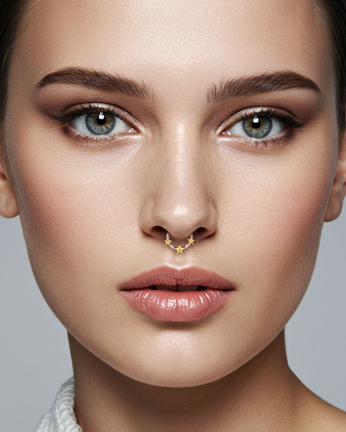 Yellow Star CZ Septum Ring