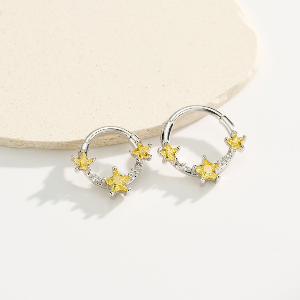 Yellow Star CZ Septum Ring