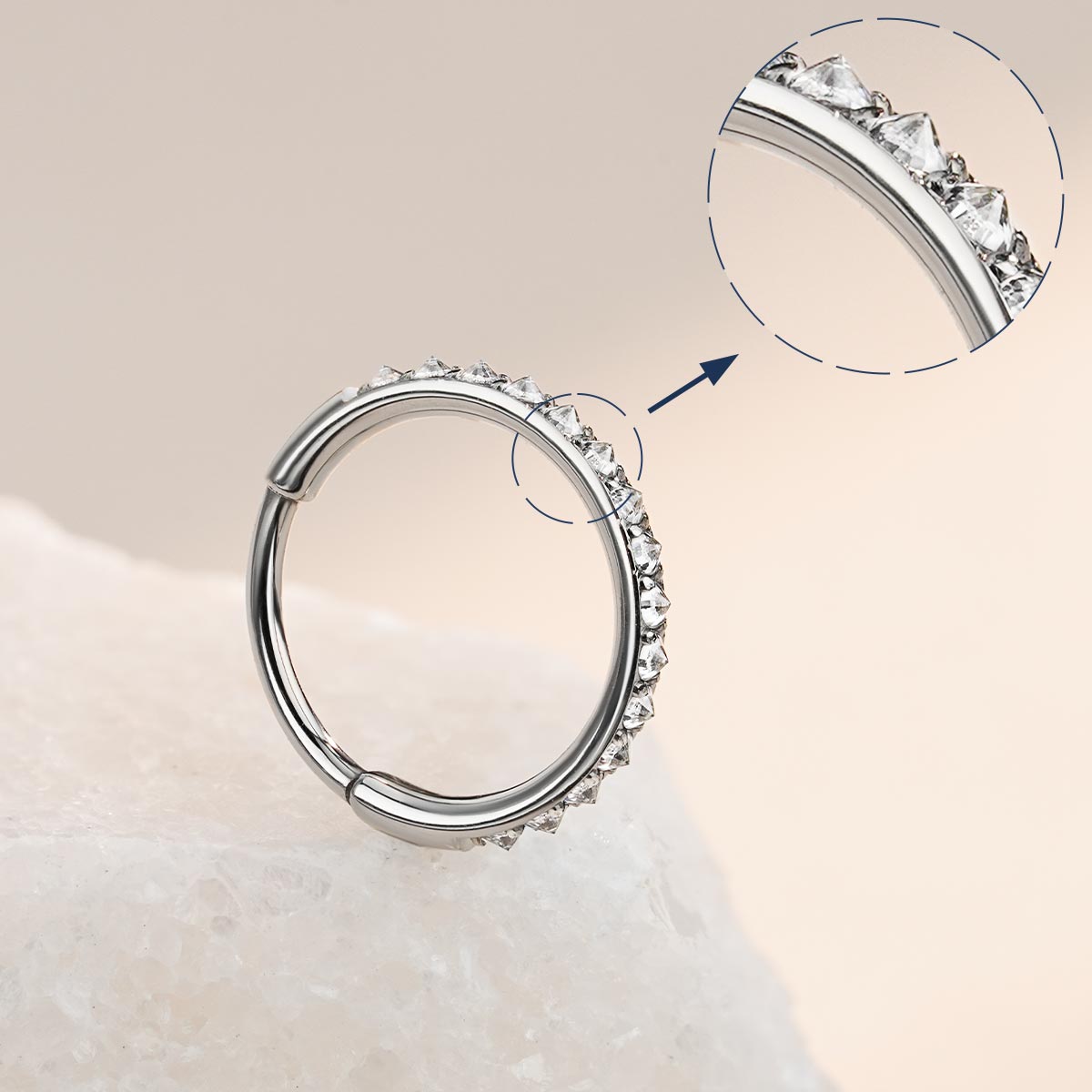 CZ Reverse Setting Nose Ring