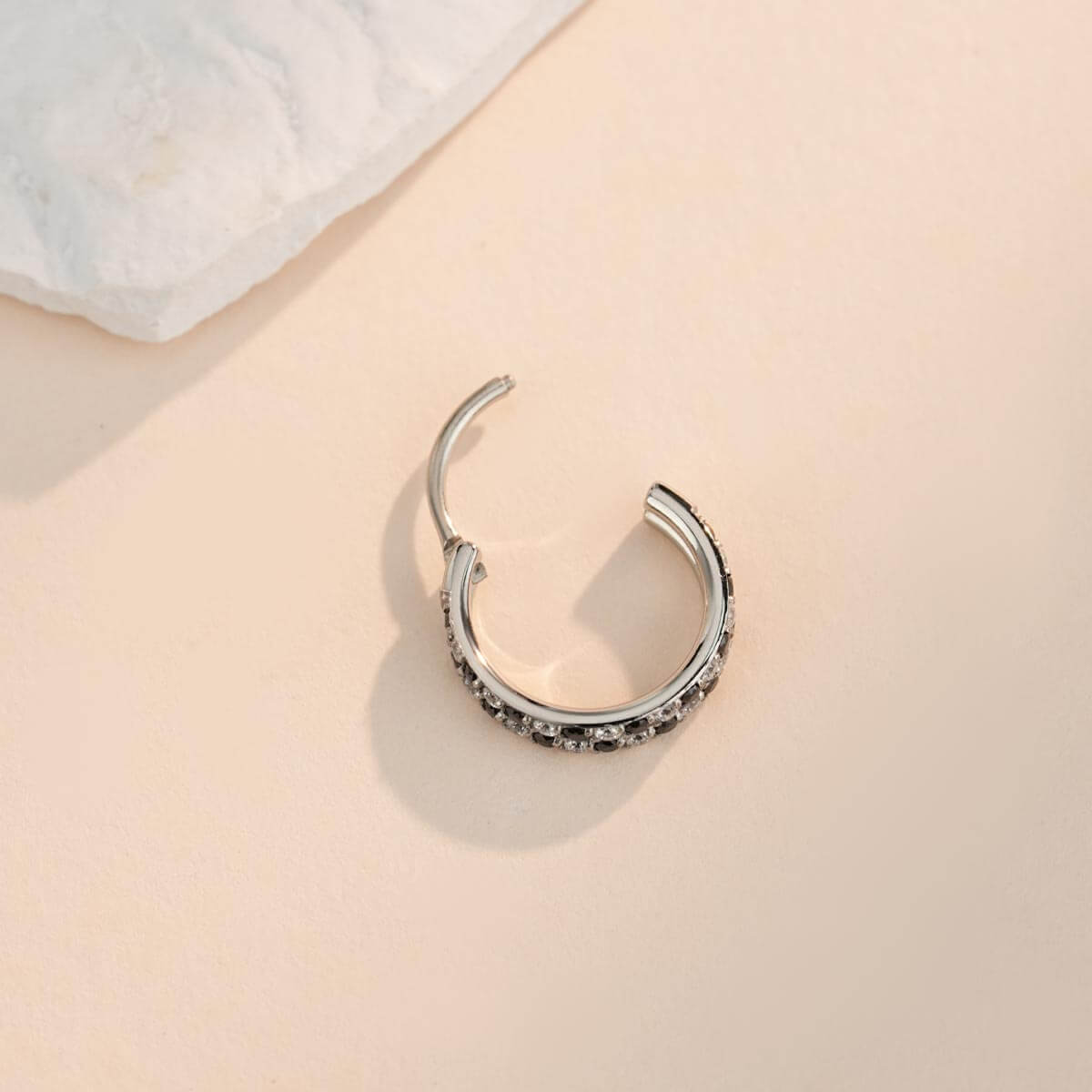 Checkered Double Row Nose Ring