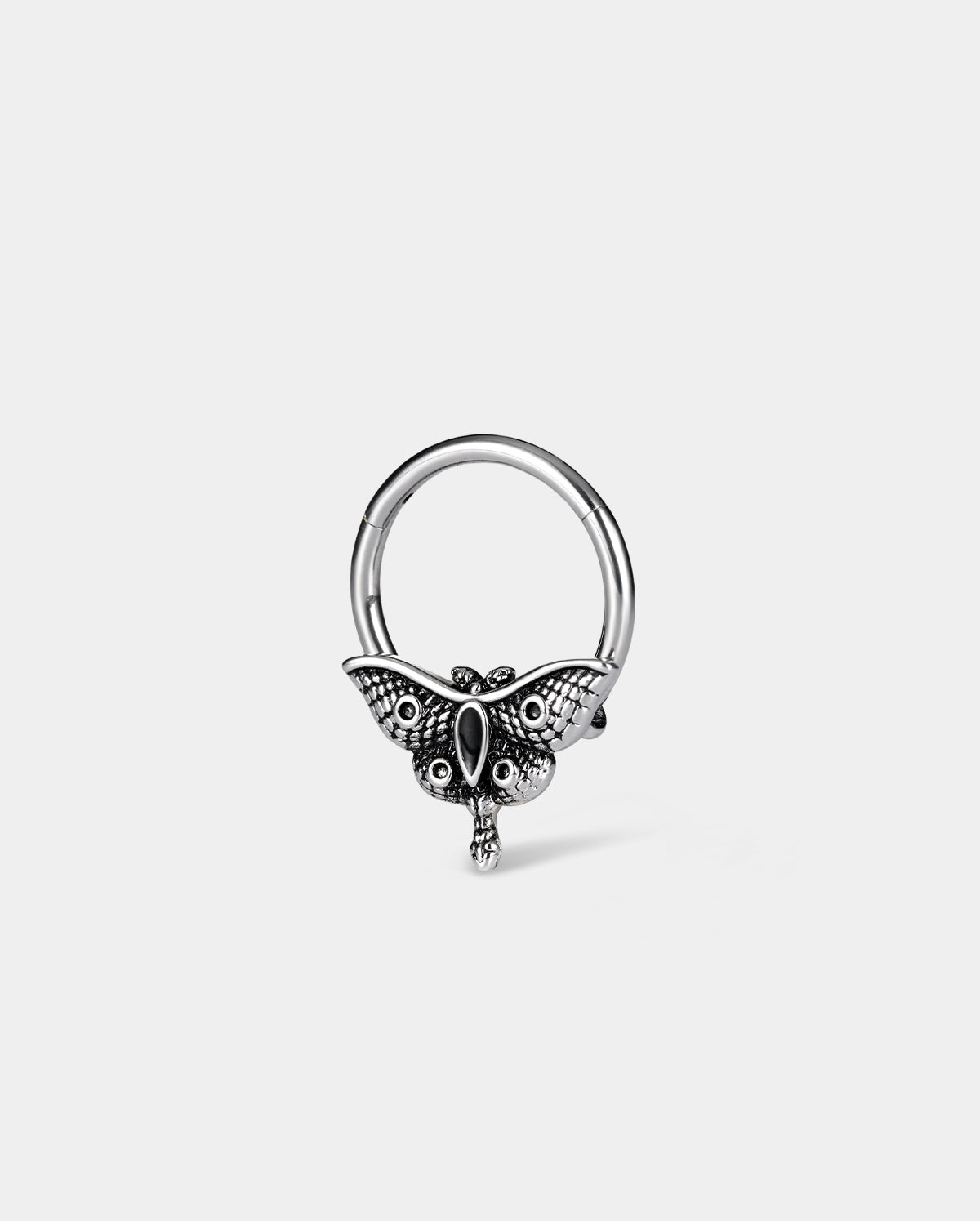 Carved Moth Daith Septum Ring