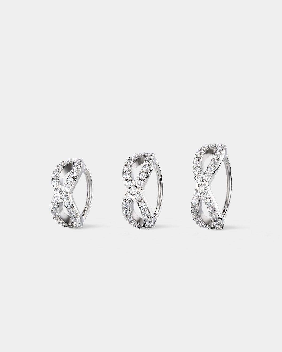20G Double Row Crisscross CZ Nose Ring