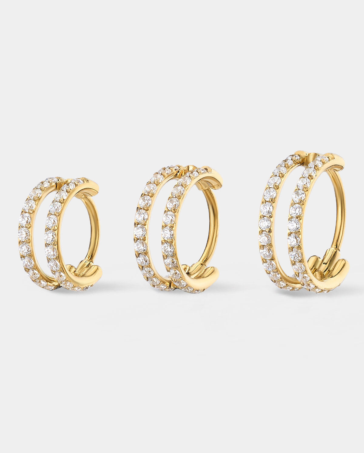 20G Double Row CZ Hoop Nose Ring