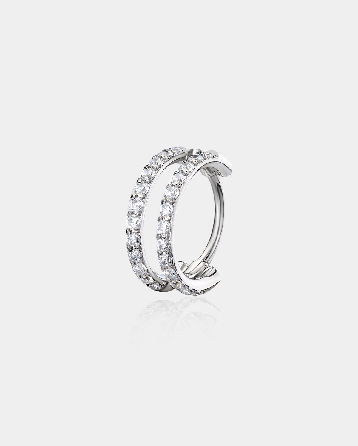 20G Double Row CZ Hoop Nose Ring