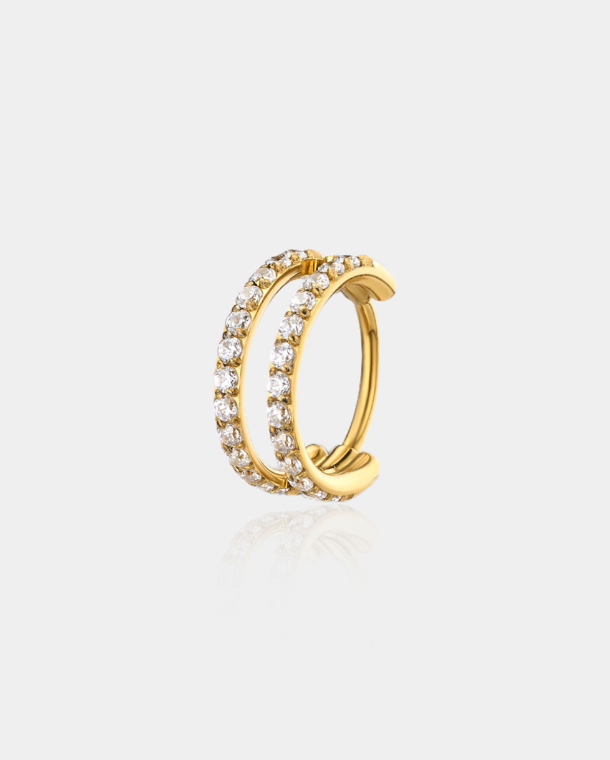 20G Double Row CZ Hoop Nose Ring