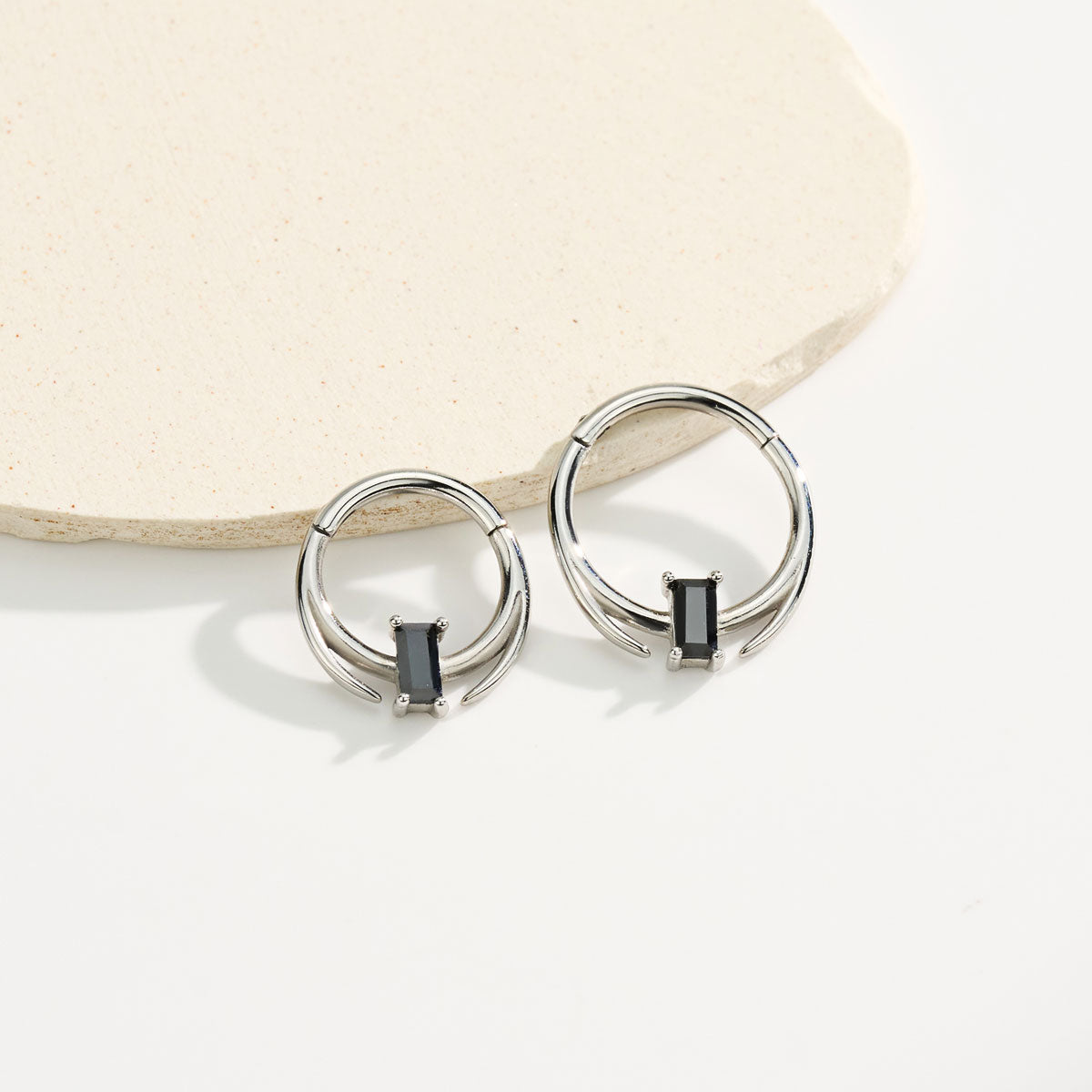 Black Square CZ Septum Ring