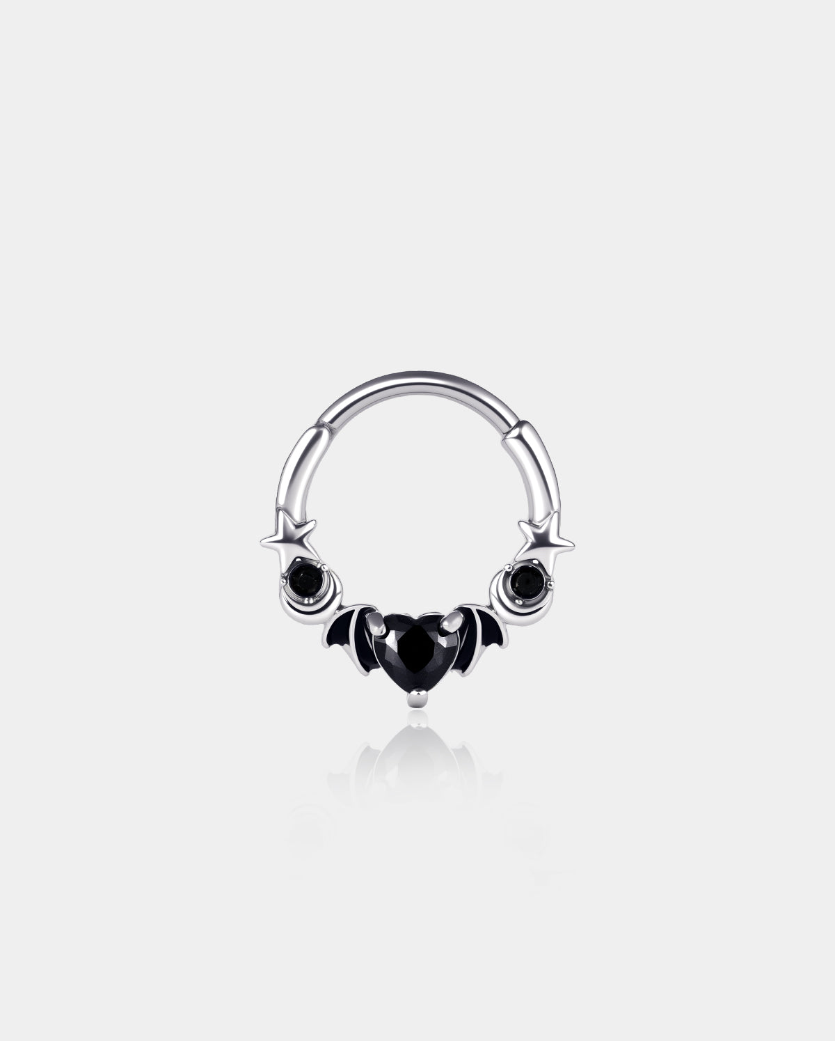 Bat Heart CZ Daith Septum Ring