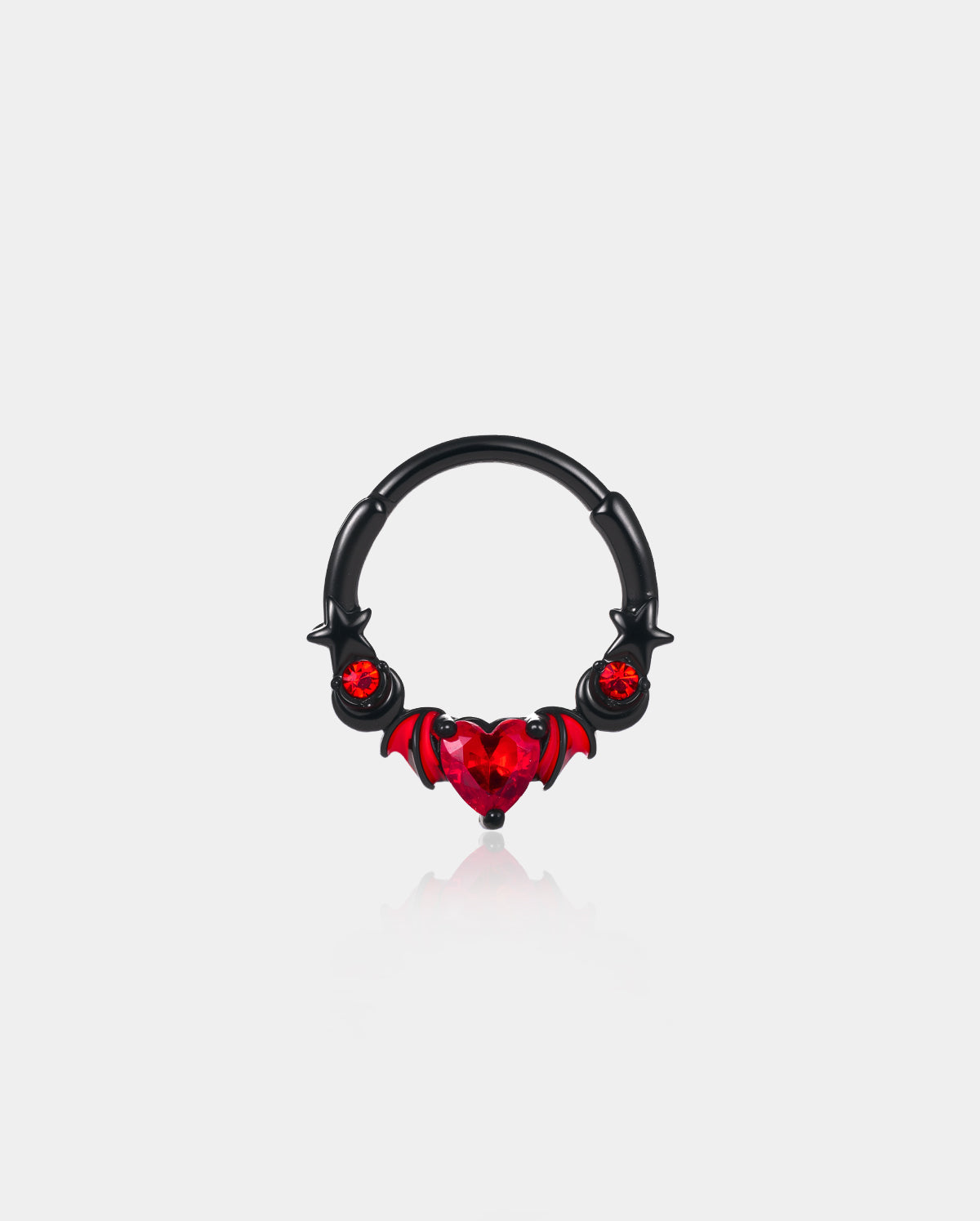 Bat Heart CZ Daith Septum Ring