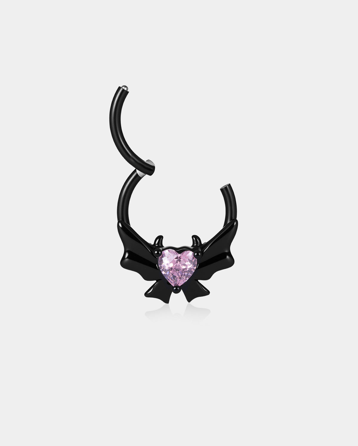 Pink Heart Bow Daith Septum Ring