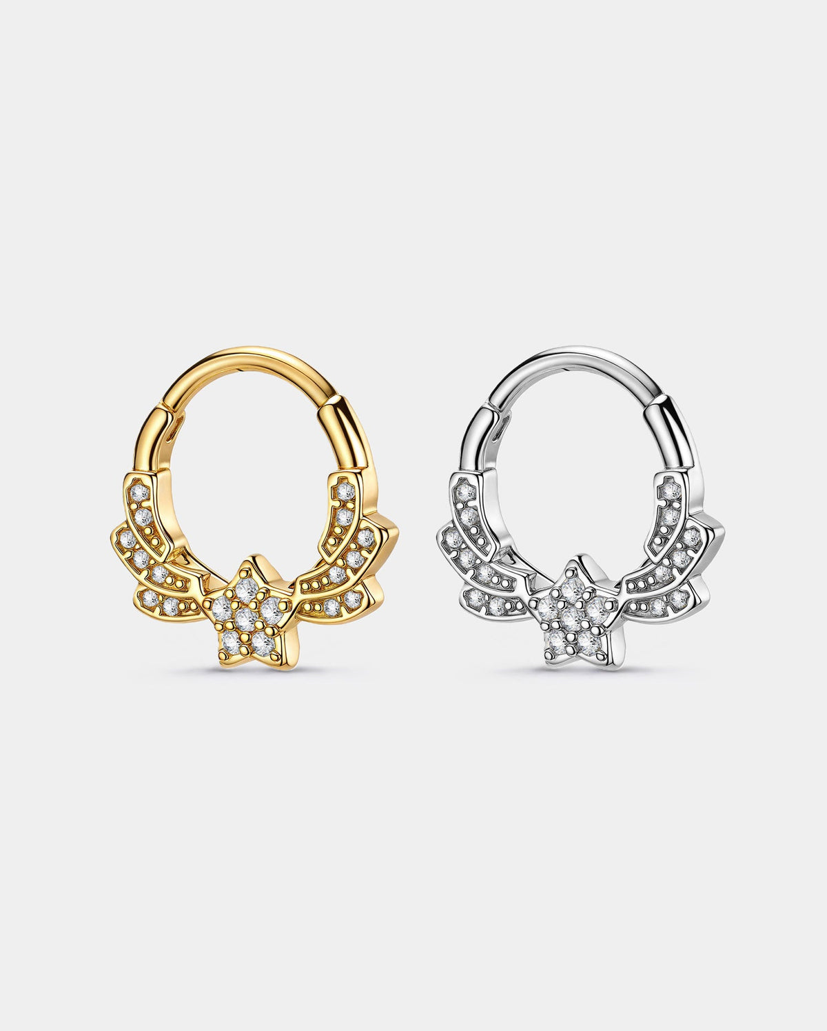 CZ Star Double-Wing Segment Septum Ring
