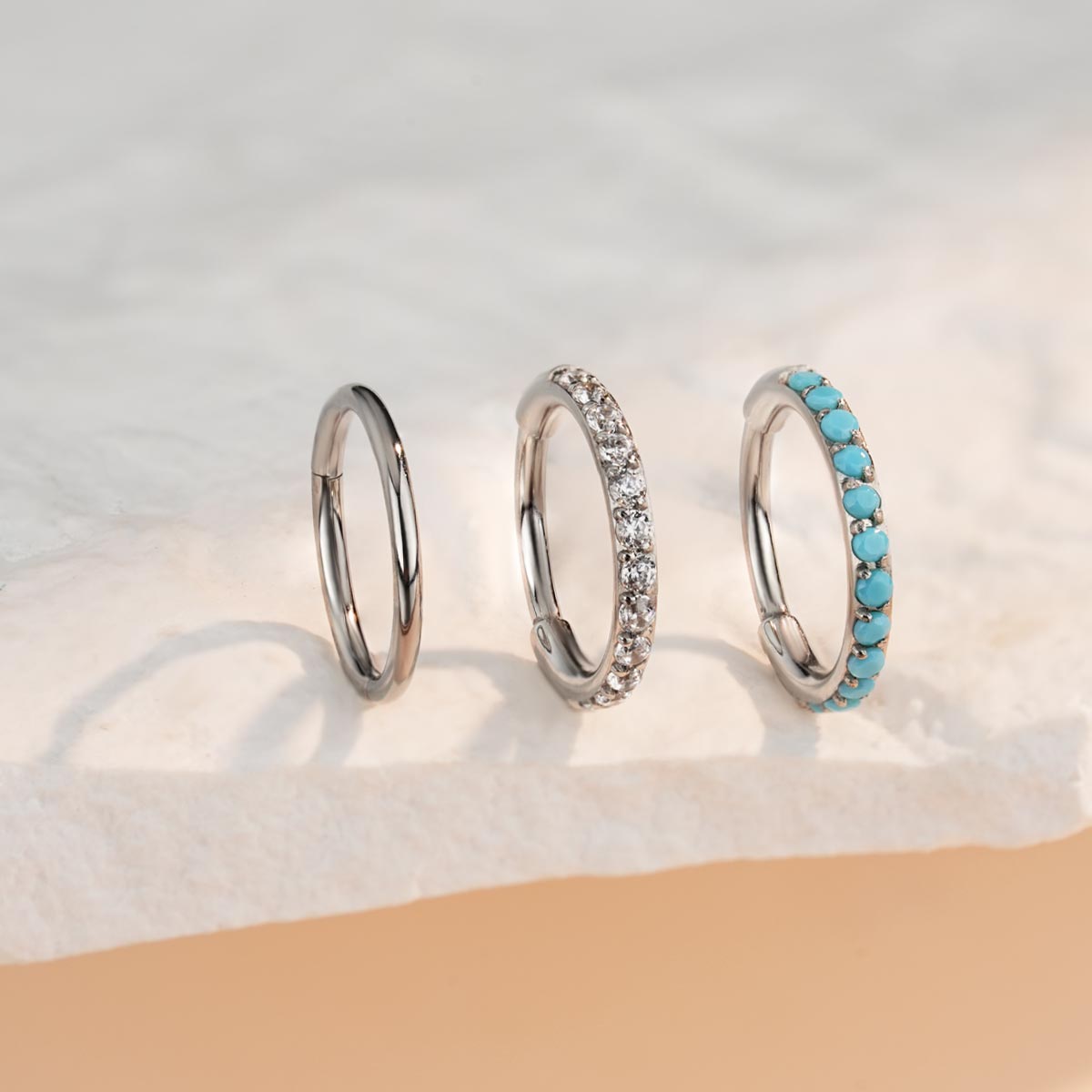 3PCS 20G Minimalist Single Hoop Nose Rings Set
